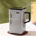 thumbnail image 3 of Retro Refrigerator Ceramic Cup with Lid & Straw – Idea for Couples Unique Coffee Mug Quirky Drinker’s for Him & Her Stylish & Practical At Work Or Home, 3 of 4