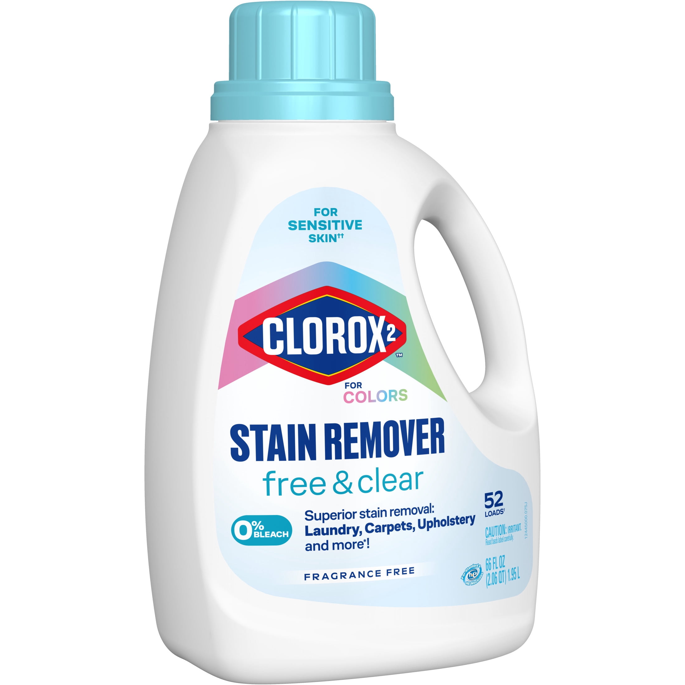 (4 pack) Clorox 2 For Colors Stain Remover, 2 in 1 Laundry + Fabric, Free and Clear, 66 fl oz.