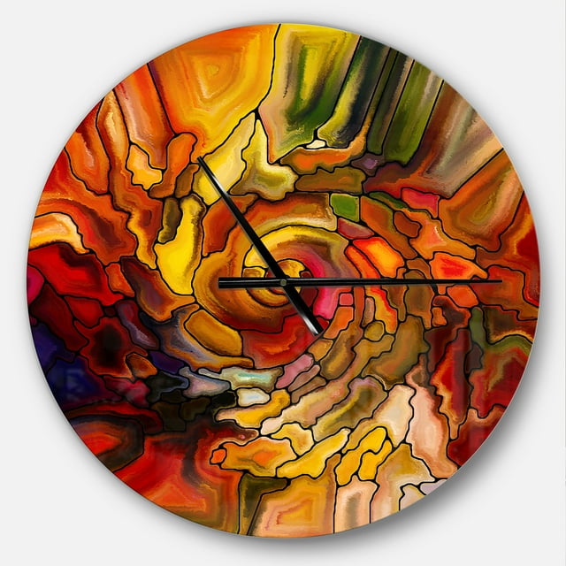 DesignArt Illusions of Stained Glass Large Wall Clock