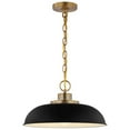 thumbnail image 2 of Nuvo Lighting Colony 1 Light Small Pendant Matte Black with Burnished Brass, 2 of 4