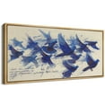 thumbnail image 3 of IDEA4WALL Extra Large Framed Canvas Print Wall Art Elegant Flight Vibrant Blue Birds Illustrations Impressionist Animal Wall Decorative Oversized Artwork Relax/Calm for Living Room - 60"x30", 3 of 5