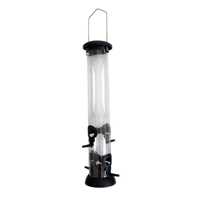 Comederos de tubo para pájaros para exteriores, comedero colgante, fácil de limpiar, premium, para ardillas. 2 marchas