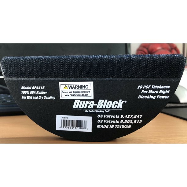 DuraBlock 6” Half Round Hook & Loop “TACO” Hard Sanding Block