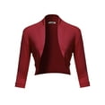 thumbnail image 2 of SSOULM Women's 3/4 Sleeve Open Front Bolero Shrug Cardigan with Plus Size, 2 of 5