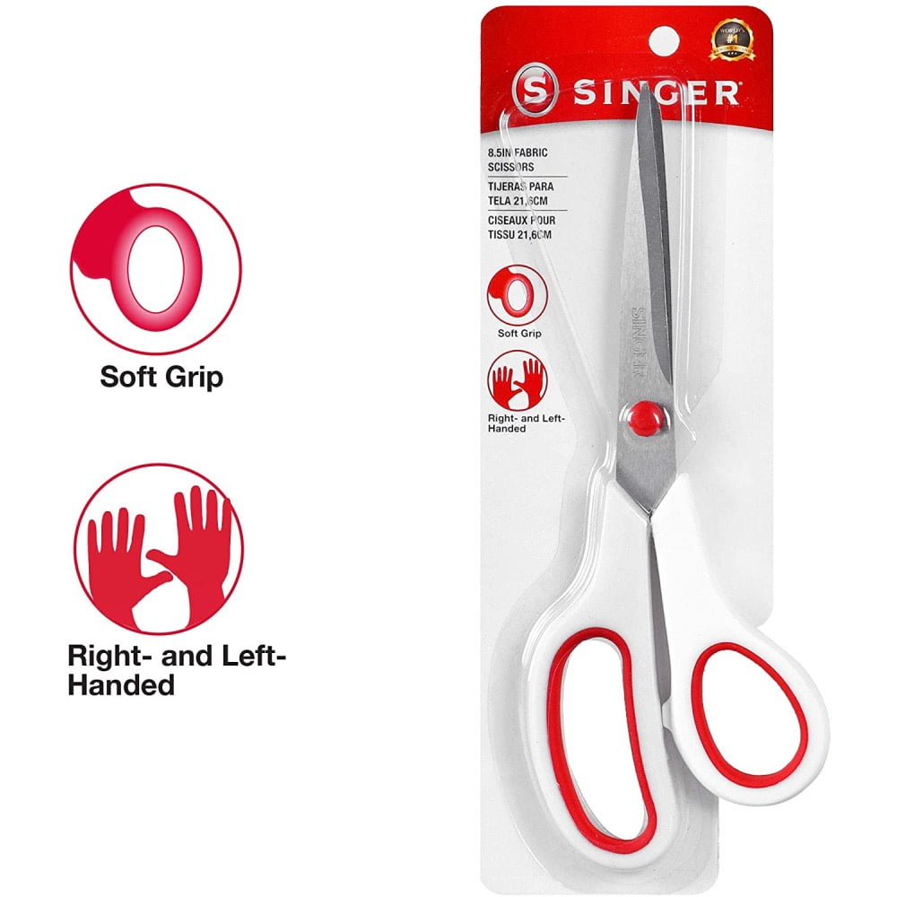 Singer Fabric Scissors Fabric Scissors, White & Red (4 pack)