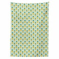 thumbnail image 2 of Pineapple Tablecloth, Tropical Exotic Fruit Illustrated Pattern on Stripes, Rectangle Satin Table Cover Accent for Dining Room and Kitchen, 60" X 84", Earth Yellow Teal, by Ambesonne, 2 of 2
