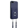 thumbnail image 3 of for iPhone 7 Plus/8 Plus PU Leather Case, Wallet Case with Ring Stand Kickstand Shockproof Protective for Women Girls Card Holder Slot Stand Shoulder Strap Case for iPhone 7 Plus/8 Plus, Blue, 3 of 8