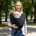 thumbnail image 3 of Baby Wrap Carrier, Easy to Wear Infant Carrier Slings, Lightweight Hands Free Baby Sling, Adjustable Baby Carriers for Newborn to Toddler 8-35 lbs, 3 of 5