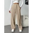 thumbnail image 5 of Pinspark Women Wide Leg Sweatpants Elastic High Waisted Drawstring Casual Pants Straight Leg Long Pant with Pockets, 5 of 6