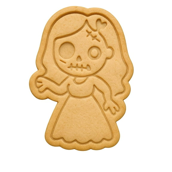 Zombie Bride Cookie Cutter & Stamp 4x2.8" for Baking Fondant Clay Embosser