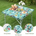 thumbnail image 4 of Pioneer Flower Floral Print Pattern Square Fitted Tablecloth with Elastic Edge,Square Table Cover,Washable Elastic Table Cover for Home Kitchen Party Decor 36"x36", 4 of 6