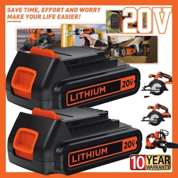 3800mAh 20V Replacement for Black and Decker  Battery LBXR20 Max Lithium ion LB20 LBX20 LST220 LBXR2020-OPE LBXR20B-2 LB2X4020,2-Pack