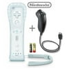 Official Nintendo Wii/Wii U Remote Plus Controller (White) and Nunchuk (Black) Combo Bundle Set (Bulk Packaging)
