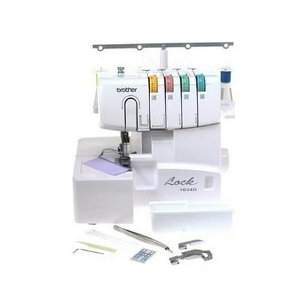 Brother 1034D 3 or 4 Thread Serger with Easy Lay-in Threading, White