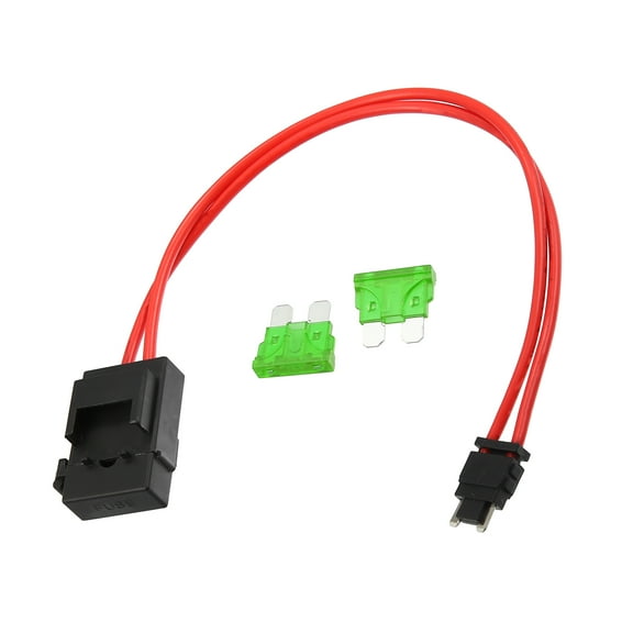 32V Low Profile Mini Fuse Adapter Tap Fuse Kit with 2pcs 30A Blade Style Fuse for Car Boat