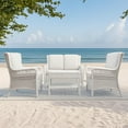thumbnail image 1 of Patio Conversation Set 3-Piece Outdoor Wicker Arm Chairs Cushioned with HIPS Coffee Table, 1 of 7