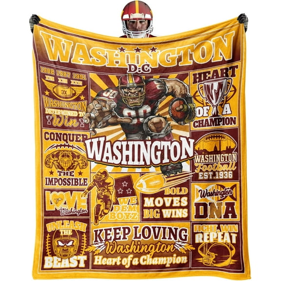 Football Theme Blanket Gifts for Men Boys, Gifts for Football Lovers, Football Style Travel Sports Outdoor Blanket 60"x50"