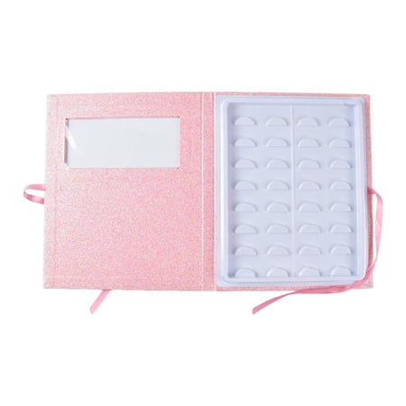 QSTDGVPW Eyelash Storage Holder False Eyelash Sample Book Makeup Display Organizer Holder Pink