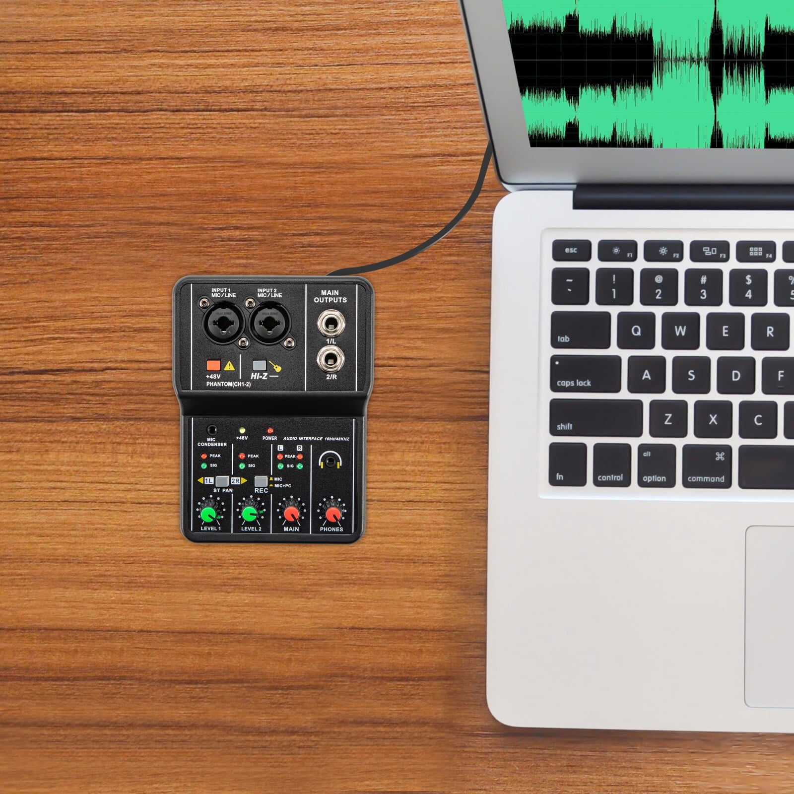 Mini 2-channel Audio DJ Mixer Console, Professional DJ Audio Mixer, 2-Channel DJ Controller Sound Mixer