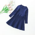 thumbnail image 5 of KYAIGUO Kids Baby Knitted Sweater Dress for Girls,Toddler Spring Fall Long Sleeve a Line Princess Dresses Kids Little Solid Color Pullover Party Dress for 1-9T, 5 of 8