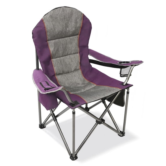 REKING Camping Chairs for Adults, High Back Folding Lawn Chair with Cup Holder and Cooler Bag,Perfect for Camping,Picnics,Purple