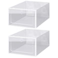 thumbnail image 2 of Neinkie 2Pcs Shoe Box Storage Containers,Drop Front Shoe Boxes Clear Plastic Stackable with Lids,Shoe Containers,Foldable Shoe Storage Organizer Case for Closet, 2 of 6