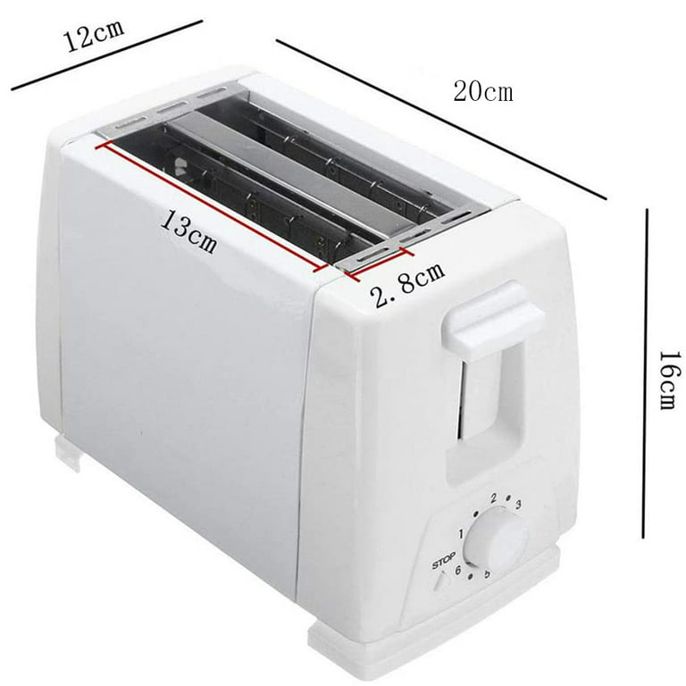 2 Pack Automatic Toaster 2 Slice Mental & Plastic Bread Toaster Extra Wide  Slot Toaster 6-Shade Setting Stop Button White Toaster
