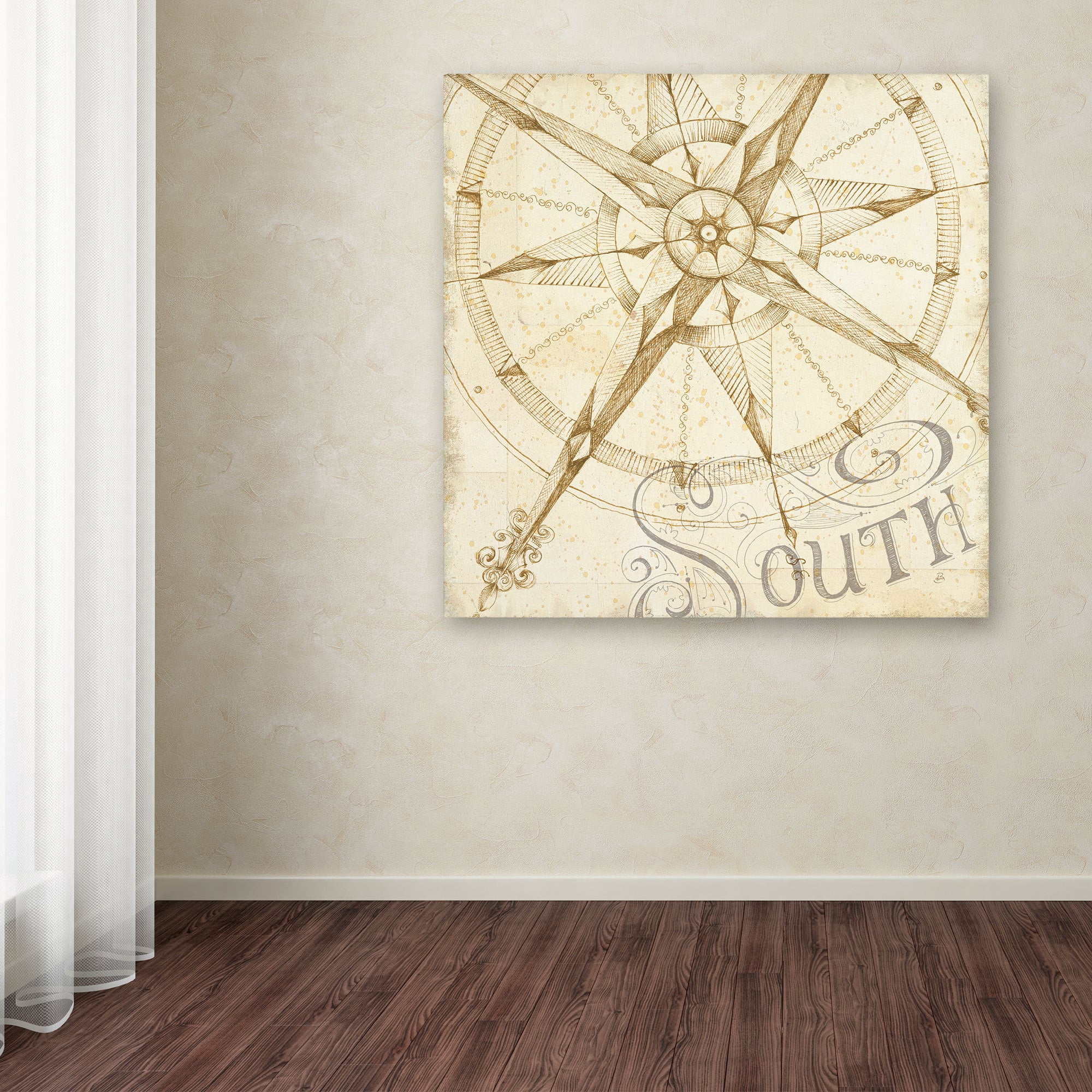 Trademark Fine Art "Coast to Coast Sepia II" Canvas Art by Daphne Brissonnet