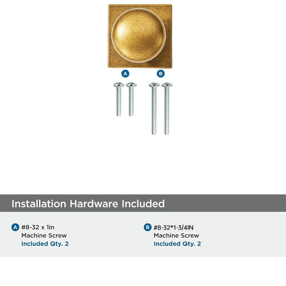 2 Pack 1-1/2 Inch Diameter Antique Brass Cabinet knobs with Backplate,Vintage Backplate for Cabinet knobs and Drawer knobs, Bi-Fold Door Knobs