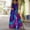 Purple, variant on Babysbule Womens Dresses Women's Summer Fashion Casual O-Neck Regular Print Sashes Floor-Length Dress