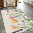 thumbnail image 2 of Area Rugs for Living Room 4x6 Ft, Pink Yellow Spring Floral Non Slip Area Rugs for Kitchen Bedroom Entryway, Vintage Summer Botanical Washable Carpet Runner Rug Floor Mats for Bedroom Home Decor, 2 of 9