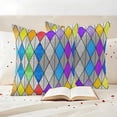 thumbnail image 2 of Outdoor Pillow Covers Abstract Retro Colorful Glasses Waterproof Pillow Cases 16x16 Set of 2, Geometric Diamond Lattice Throw Pillow Cover Pillowcase for Patio Balcony Couch Garden, 2 of 9