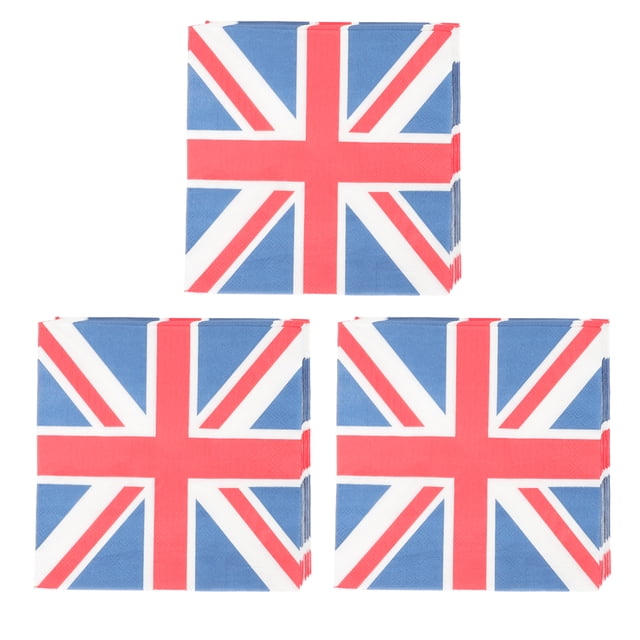 bolsas de servilletas con diseño de Union Jack, servilletas decorativas de papel de seda para fiestas, servilletas flexibles para festivales