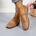 thumbnail image 5 of HTHLVMD Suede Mary Jane Flats, Adjustable Buckle Strap Flats, Women's Comfort Dress Flats, Women Classy Cute Bow-Knot Ballet Flats Round Toe Daily Cozy Comfort Slip On Flat Shoes, Khaki 5, 5 of 9