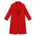 thumbnail image 4 of Peacoats For Women Winter Classic Notch Lapel Single Breasted Trench Coat Wool Blend Color: Red Size: XXL, 4 of 4