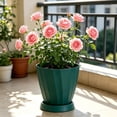 thumbnail image 4 of Hyknon 6.3 Inch Planter Pot with Saucer, Modern Indoor Plastic Plant Pot for Herbs and Flowers, Lightweight Flower Pot Container for Home Office Desk Window Sill Decor, 4 of 6