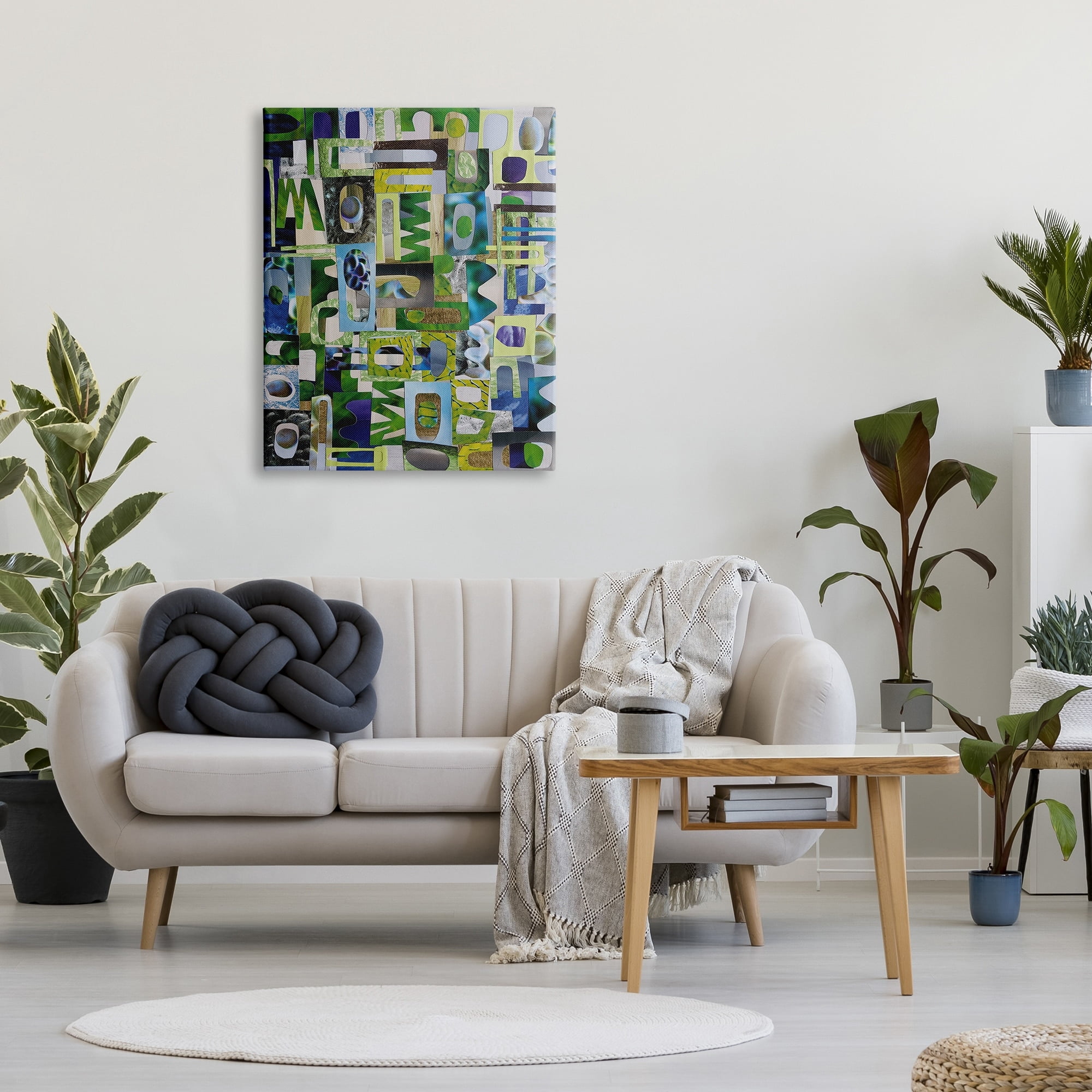 Stupell Golders Green Abstract Shape Collage Abstract Painting Gallery Wrapped Canvas Print Wall Art