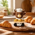 thumbnail image 2 of Resin Statues,Cute Highland Cow Figurine with Croissant Tray for Kitchen Livingroom Countertop Fall Decor, 2 of 7