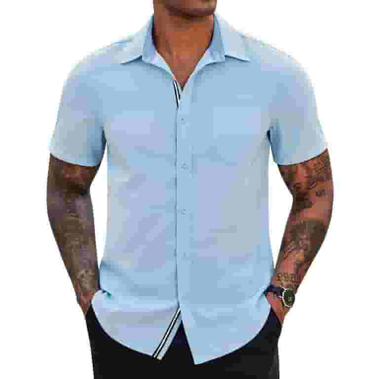 Casual Daily Geometric Print Contrast Turndown Collar Short Sleeve Two Pieces Casual Daily Geometric Print Contrast Turndown Collar Short Sleeve Two Pieces