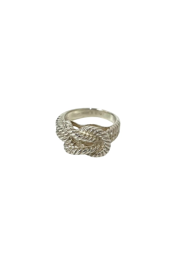 Pre-Owned HERMES Audienne Twist Rope Sterling Silver 925 Ring, Women's Accessory, Silver, Item...