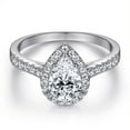 thumbnail image 5 of 1.5CT 925 Sterling Silver Bridal Ring Sets Teardrop CZ Engagement Vintage Pear Promise Rings V Curved Wedding Bands for Women, 5 of 6