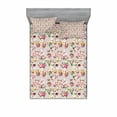 thumbnail image 2 of Tea Bedding Set with Sheet & Covers, British Design Old Vintage Retro Image of Antique Tea Set Print, Printed Bedroom Decor 2 Shams, 4 Sizes, Pale Pink Hot Pink, by Ambesonne, 2 of 3