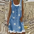 thumbnail image 4 of Gibobby Vestido Mujer Casual de Playa Verano Mujeres Verano Playa Primavera Rayas Estampado Lindo Vestido Sundress Sin Mangas Vestido Casual(Amarillo,XL), 4 of 5