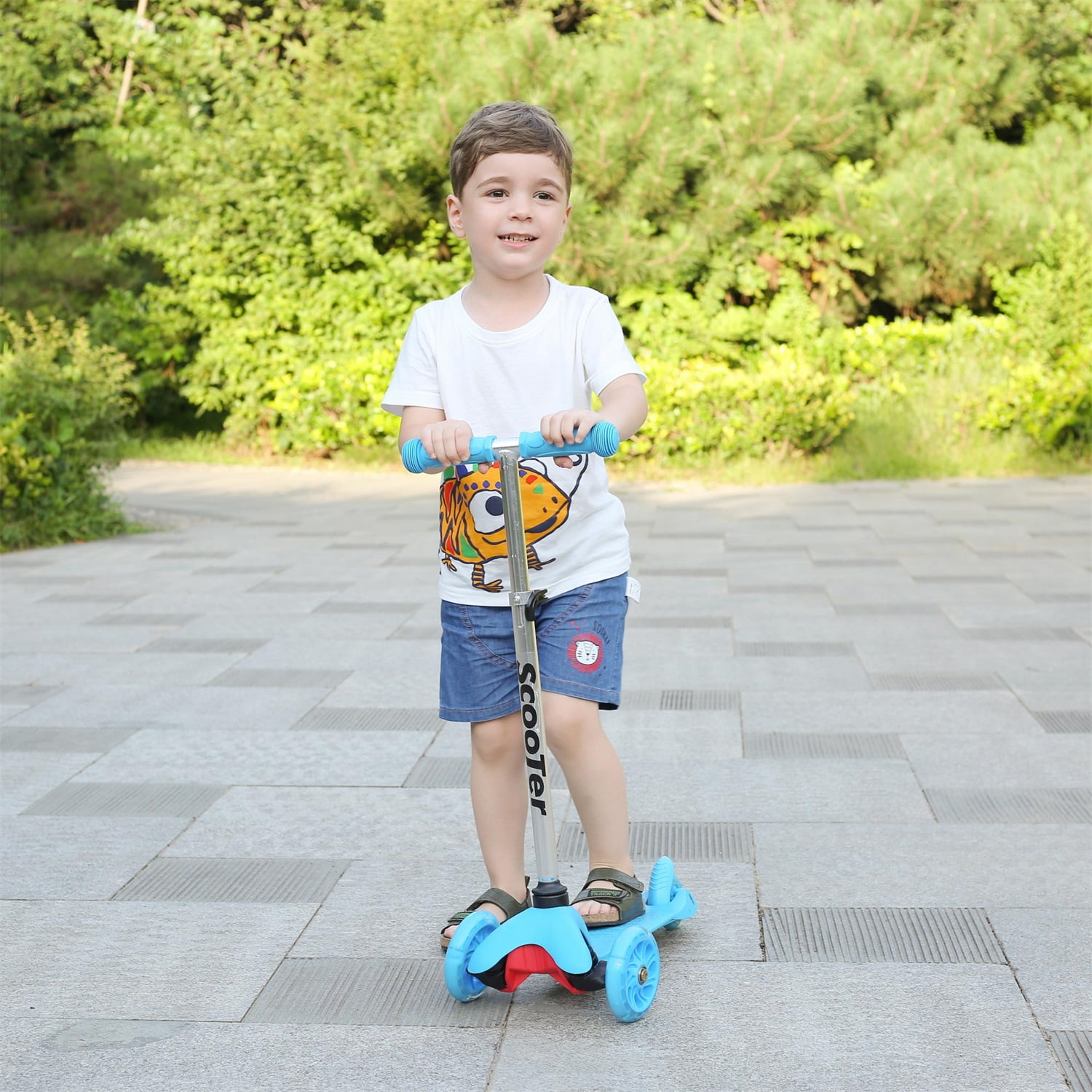 CIPACHO 24" 3 Wheel Scooter for Kids, Extra-Wide Childrens Foldable Kick Scooter Kids with 4 Adjustable Height, Blue CIPACHO 24" 3 Wheel Scooter for Kids, Extra-Wide Childrens Foldable Kick Scooter Kids with 4 Adjustable Height, Blue