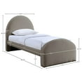 thumbnail image 3 of Meridian Furniture Andaz Taupe Chenille Fabric Upholstered Twin Bed, 3 of 10