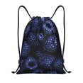thumbnail image 1 of Disketp Blue-Purple Raspberries Print Drawstring Backpack Drawstring Gym Bags Draw String Bags for Sports, Gym, Travel, Swimming, Beach-Medium, 1 of 6