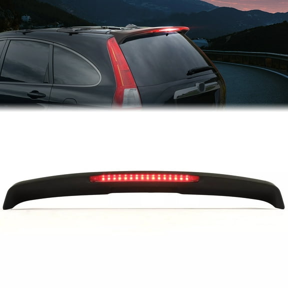 KOJEM Roof Spoiler w/LED Brake Light Compatible with 2007-2011 Honda CRV Rear Trunk Lip Spoiler Wing