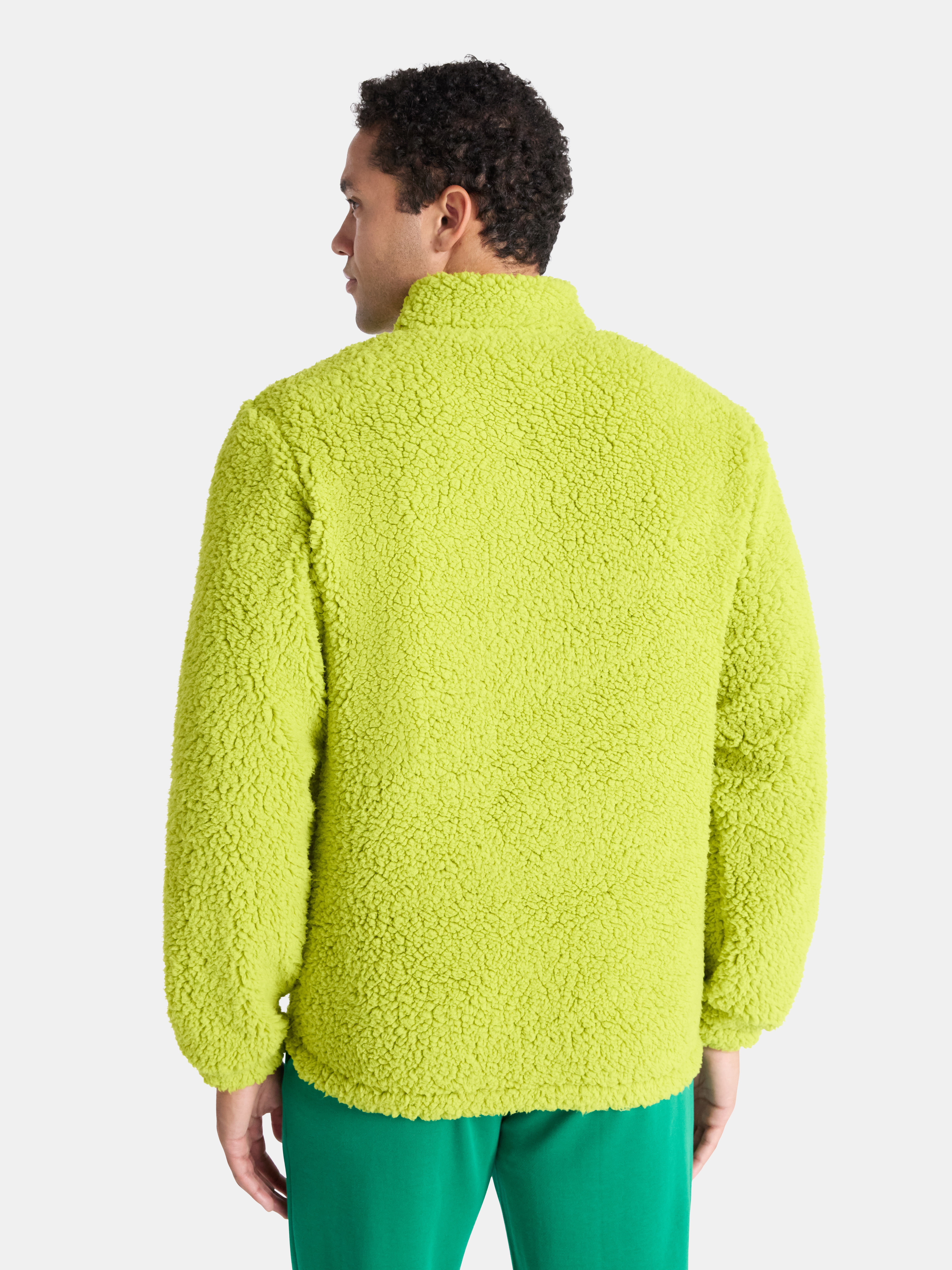 The Grinch Men's and Big Men's Plush Fleece Quarter Zip Sweatshirt, Sizes XS-3XL