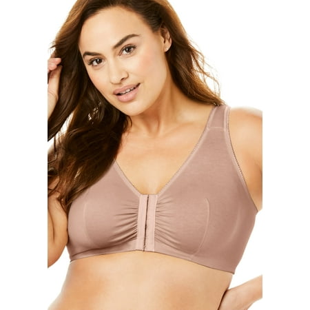 

Leading Lady Women s Plus Size Meryl Cotton Front-Close Wireless Bra Bra