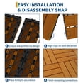 thumbnail image 5 of EuKer 9-Pack Patio Floor Tiles, 11.8" x 11.8" Waterproof Interlocking Deck Tiles for Poolside, Balcony, Backyard, Teak, 5 of 8